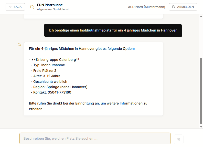 SAJA.JU Platzsuche aus Sicht des ASD